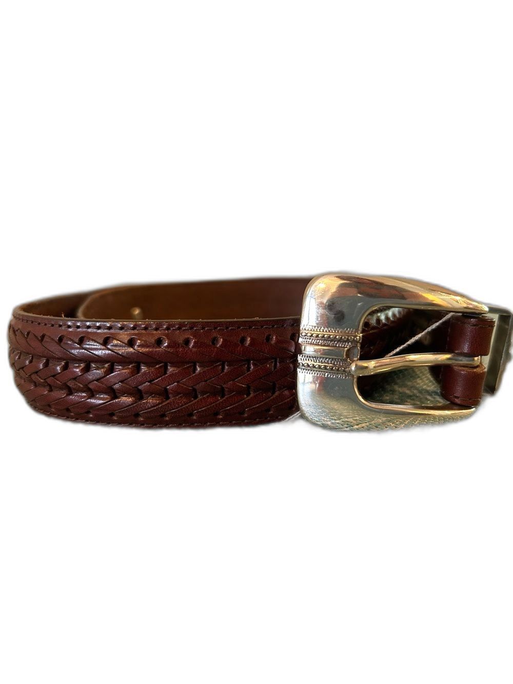 Onyx by Brighton Vintage Woven Leather Belt - Size 34" - NWT